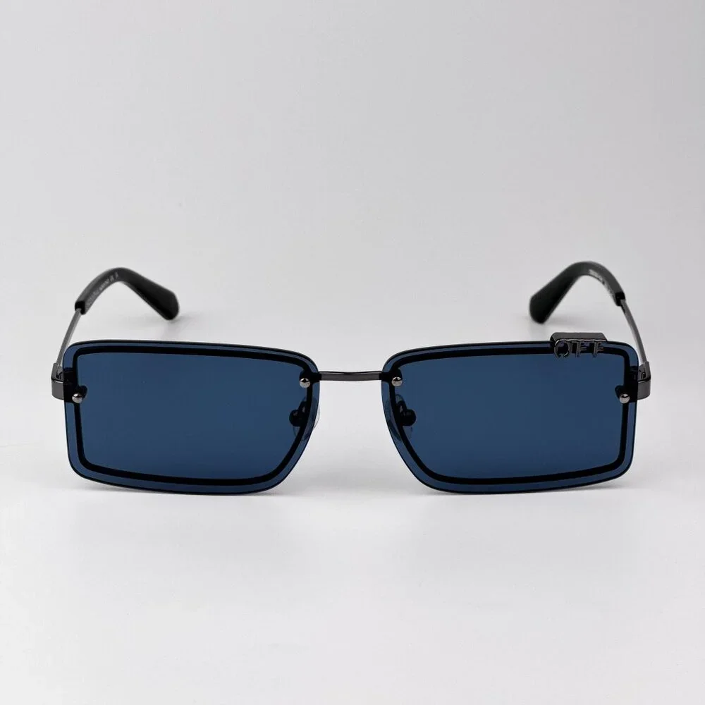 Off-White TAMPA Sunglasses Gunmetal Blue Rectangular Frame | Model OERI13N 7745